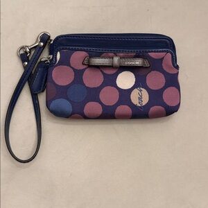 EUC! Coach Polka Dot Bow Wristlet